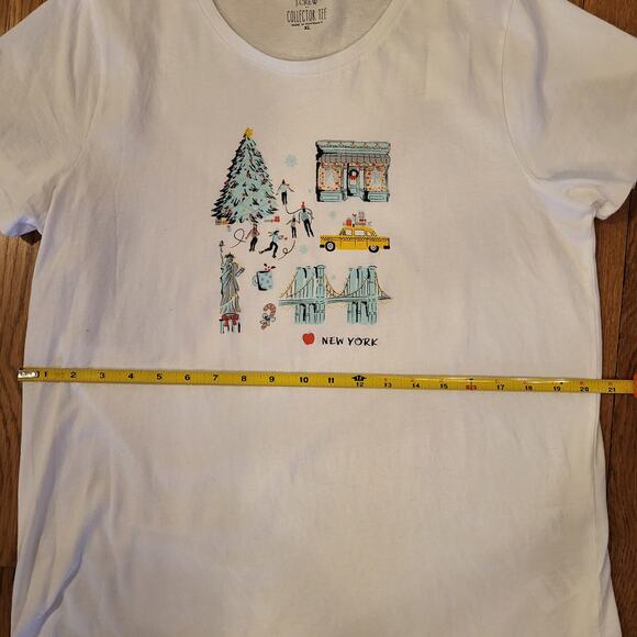J Crew Factory Collector Tee Christmas New York City Short Sleeve T-Shirt, Sz XL - Picture 6 of 7